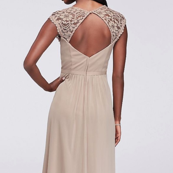 Davids Bridal Teal Bridesmaid Dress - Picture 3 of 3